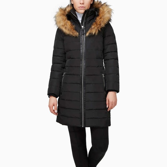 RUDSAK ATELIER NOIR Womens Black Down Jacket w Fur Trim - Picture 1 of 10
